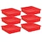 Teacher Created Resources Storage Bin, Plastic, Red, 6 PK 20438 - alternate 1